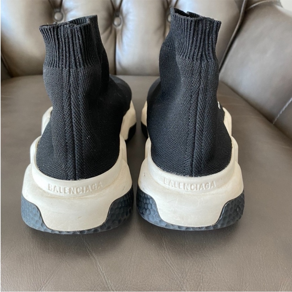 Balenciaga 2.0 Black and White Speed Sock Sneakers Size 39 l US 9 - Picture 14 of 15